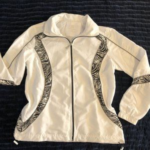 Activology Jacket, lined and pocketed, white and zebra print size S